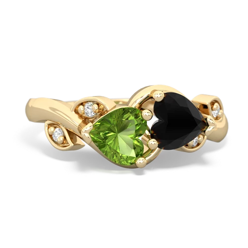 peridot-onyx floral keepsake ring