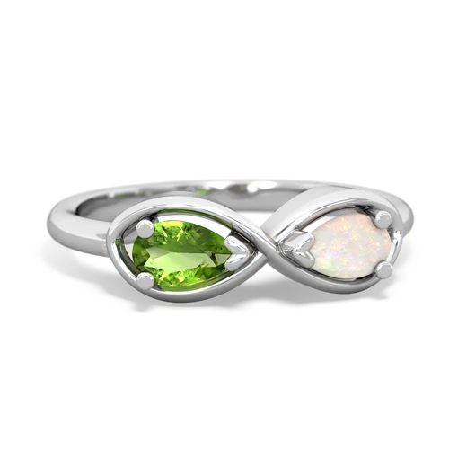 peridot-opal infinity ring