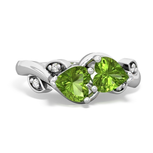 peridot-peridot floral keepsake ring
