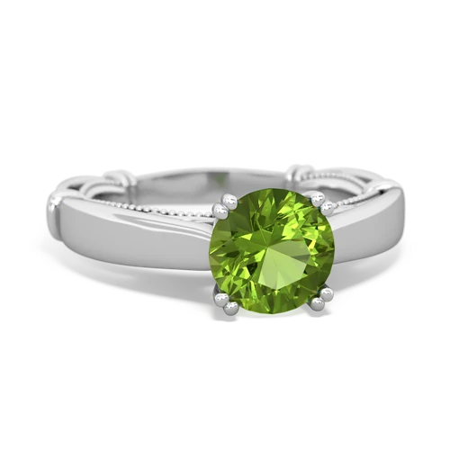 peridot ornate solitaire ring