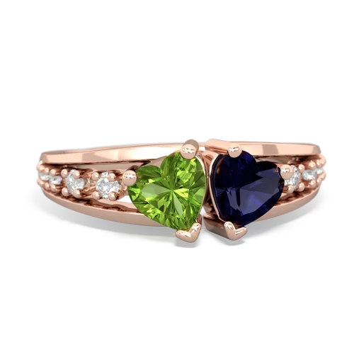 peridot-sapphire modern ring