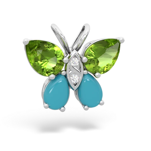 peridot-turquoise butterfly pendant