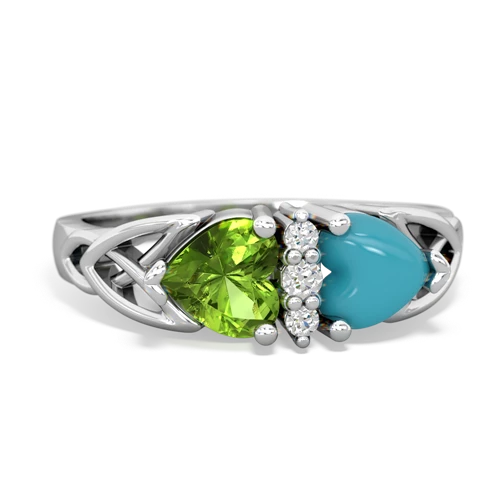 peridot-turquoise celtic ring