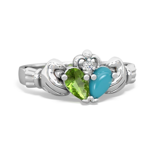 peridot-turquoise claddagh ring