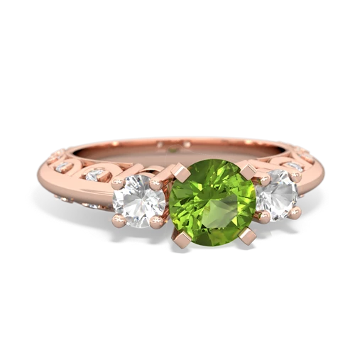 peridot-white topaz engagement ring