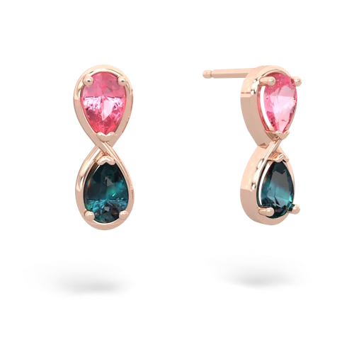 pink sapphire-alexandrite infinity earrings