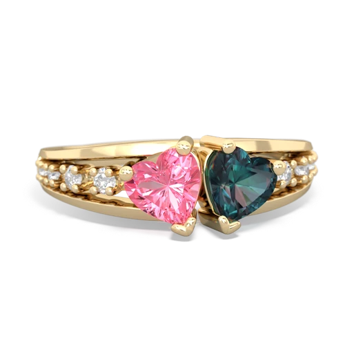 pink sapphire-alexandrite modern ring