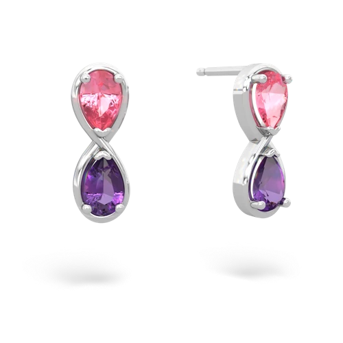 pink sapphire-amethyst infinity earrings