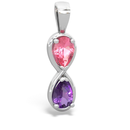 pink sapphire-amethyst infinity pendant
