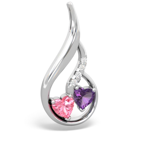 pink sapphire-amethyst keepsake swirl pendant
