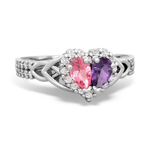 pink sapphire-amethyst keepsake engagement ring