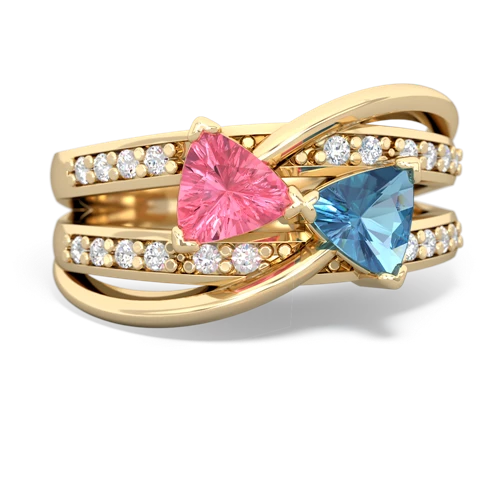 pink sapphire-blue topaz couture ring