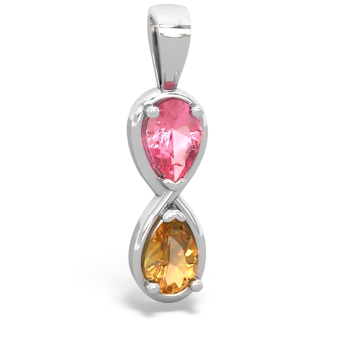 pink sapphire-citrine infinity pendant