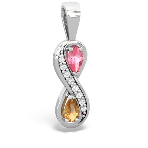 pink sapphire-citrine keepsake infinity pendant
