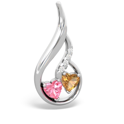 pink sapphire-citrine keepsake swirl pendant