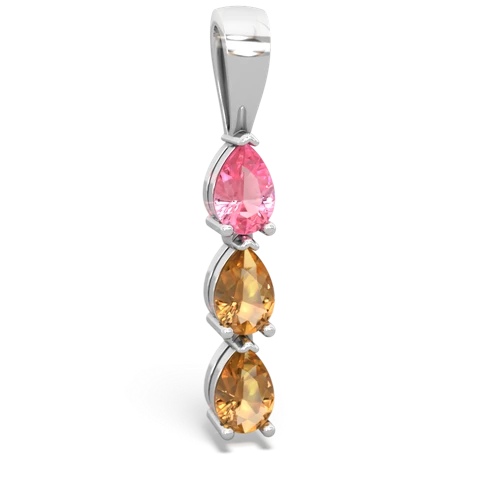 pink sapphire-citrine three stone pendant