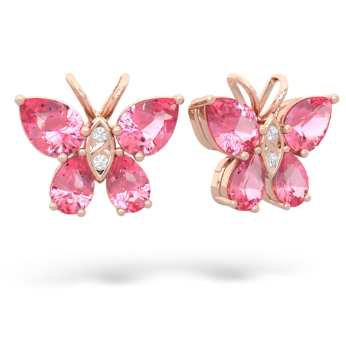 pink sapphire butterfly earrings