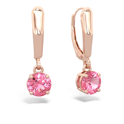 pink sapphire lever-back earrings