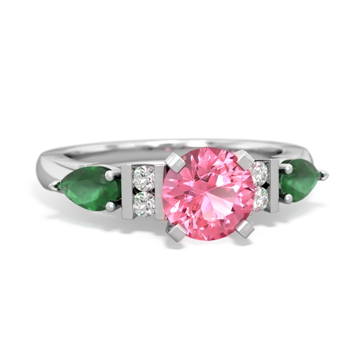pink sapphire-emerald engagement ring