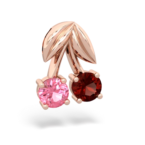 pink sapphire-garnet cherries pendant