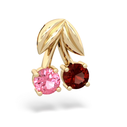 pink sapphire-garnet cherries pendant