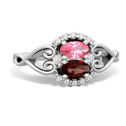 pink sapphire-garnet antique keepsake ring