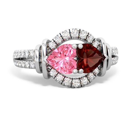 pink sapphire-garnet pave keepsake ring