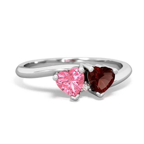 pink sapphire-garnet sweethearts promise ring