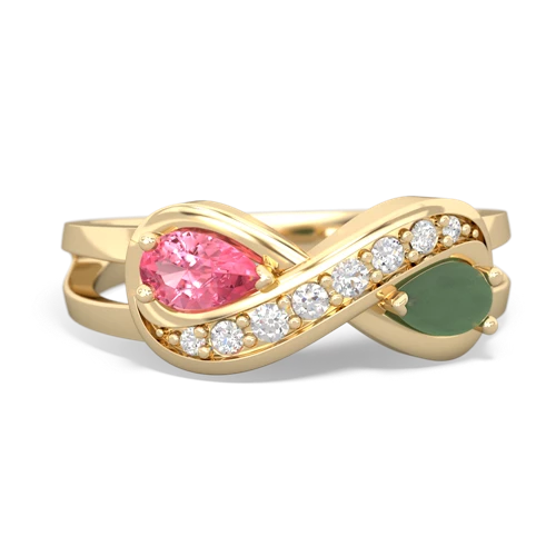 pink sapphire-jade diamond infinity ring