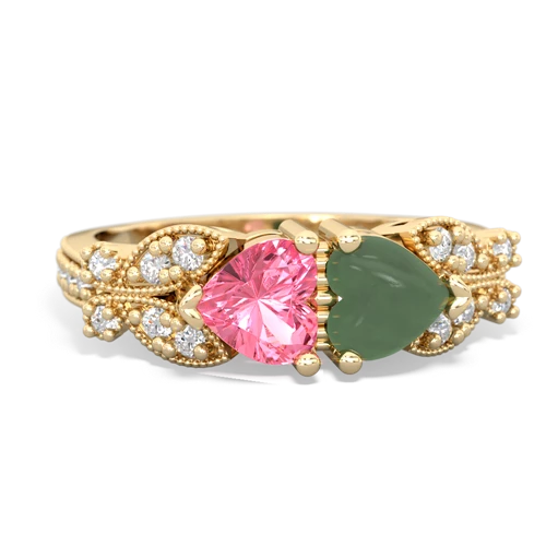 pink sapphire-jade keepsake butterfly ring
