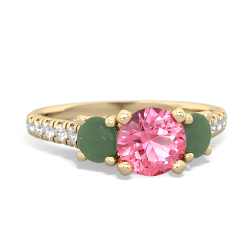pink sapphire-jade trellis pave ring