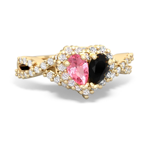 pink sapphire-onyx engagement ring