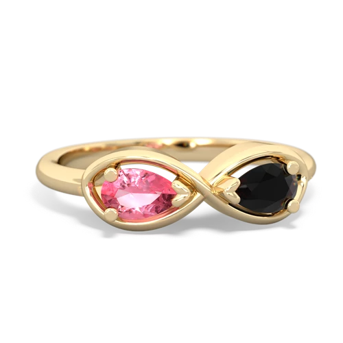 pink sapphire-onyx infinity ring