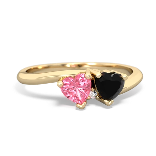 pink sapphire-onyx sweethearts promise ring