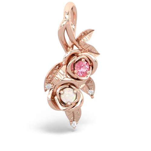 pink sapphire-opal rose vine pendant