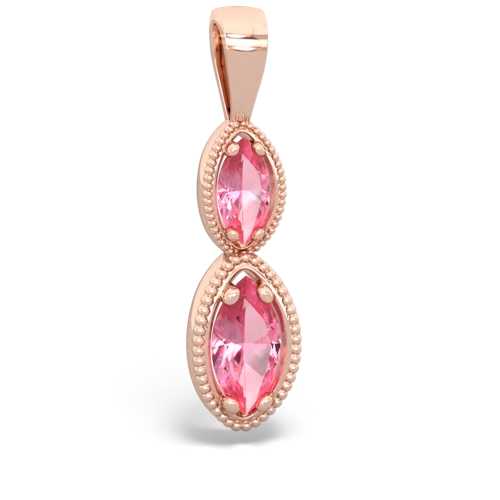 pink sapphire antique milgrain pendant