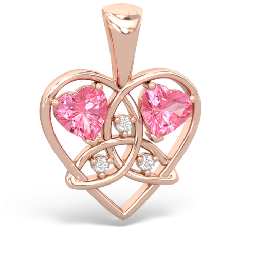 pink sapphire celtic heart pendant