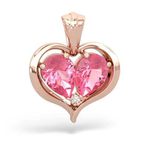 pink sapphire half heart whole pendant