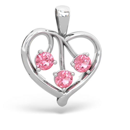 pink sapphire love heart pendant