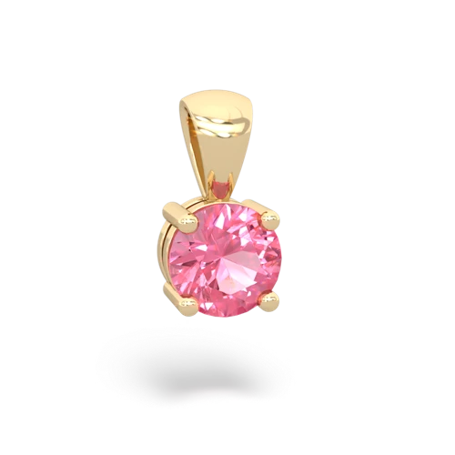 pink sapphire round basic pendant