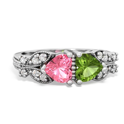 pink sapphire-peridot keepsake butterfly ring