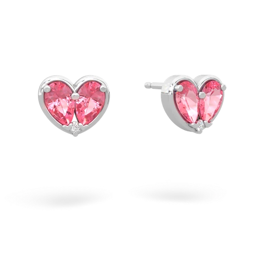 pink sapphire-pink sapphire one heart earrings