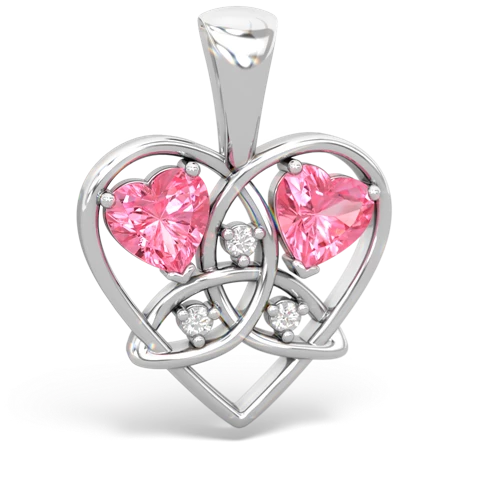 pink sapphire-pink sapphire celtic heart pendant