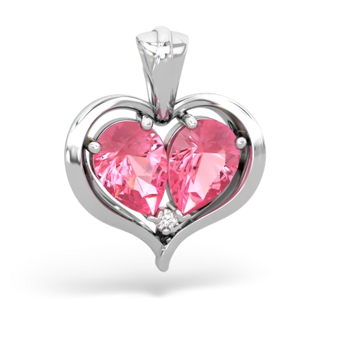 pink sapphire-pink sapphire half heart whole pendant