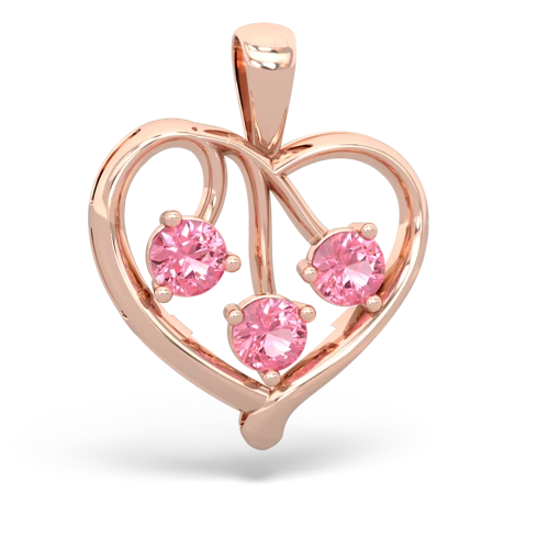 lab ruby-tanzanite love heart pendant