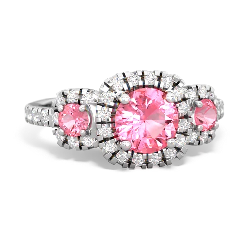 pink sapphire-pink sapphire three stone regal ring