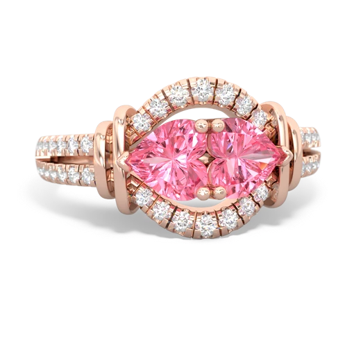 pink sapphire pave keepsake ring