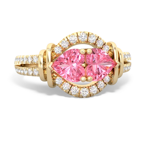 pink sapphire pave keepsake ring