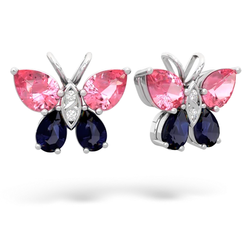 pink sapphire-sapphire butterfly earrings