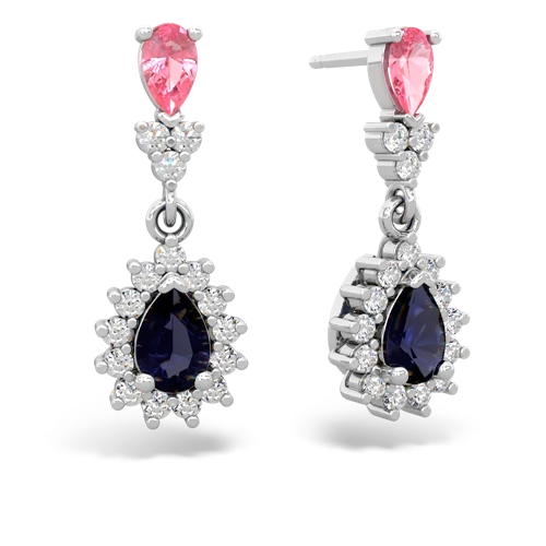 pink sapphire-sapphire dangle earrings